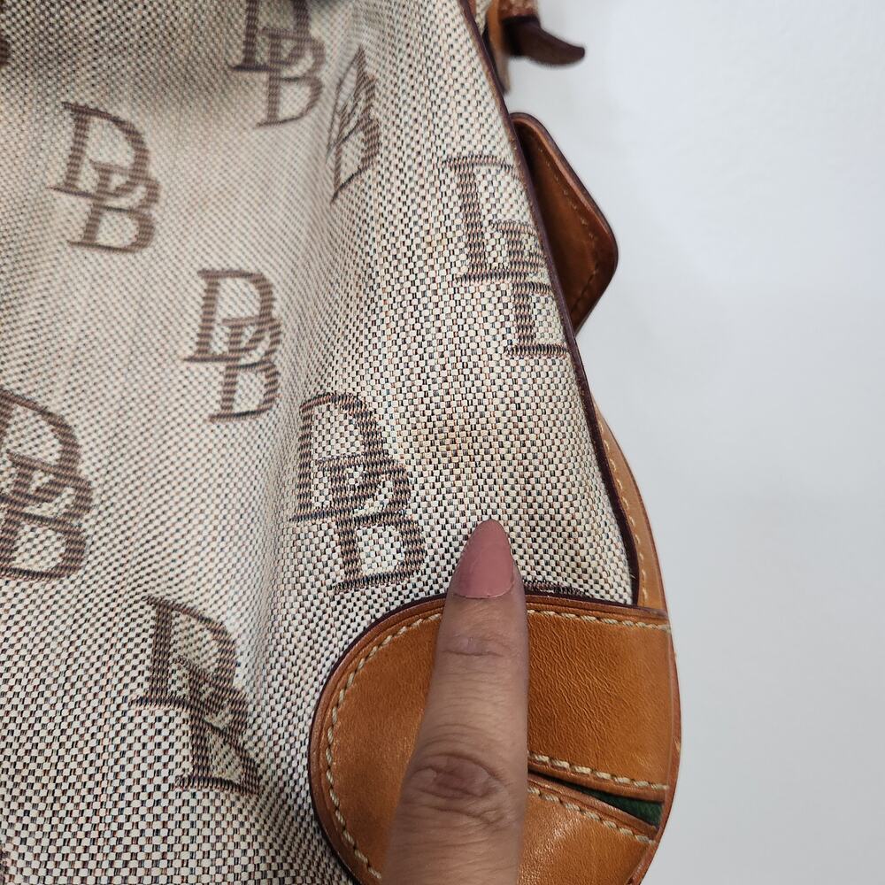 Dooney & Bourke Womens Cloth Trimmed in Leather hobo Handbag - Picture 6 of 11